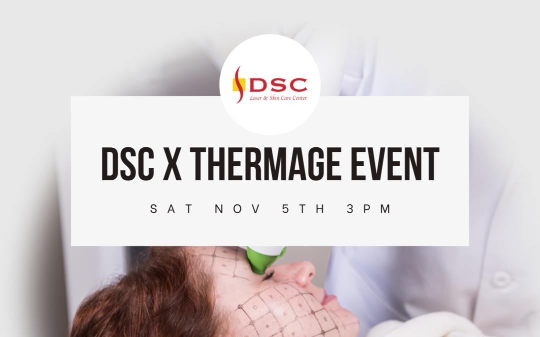 DSC Laser & Skin Care Center x Thermage November 5th 2022 Saturday 3PM Event Blog Banner with Thermage FLX Eye Treatment as background image