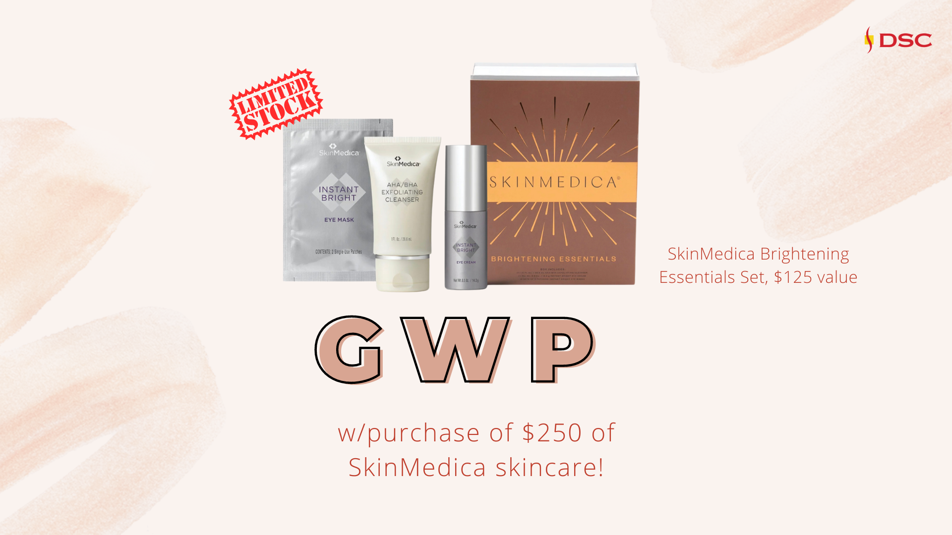 11/11 SkinMedica Skincare DSC Promo free GWP with over $250 purchase of a SkinMedica Essentials Set with Instant Bright Eye Cream, Instant Eye Masks, and AHA/BHACleanser