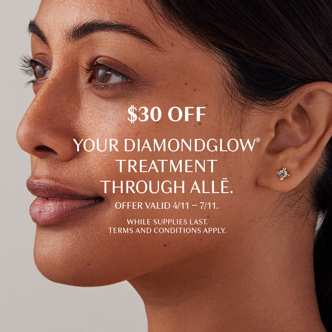 $30 Off Alle Offer of DiamondGlow Text over woman's face