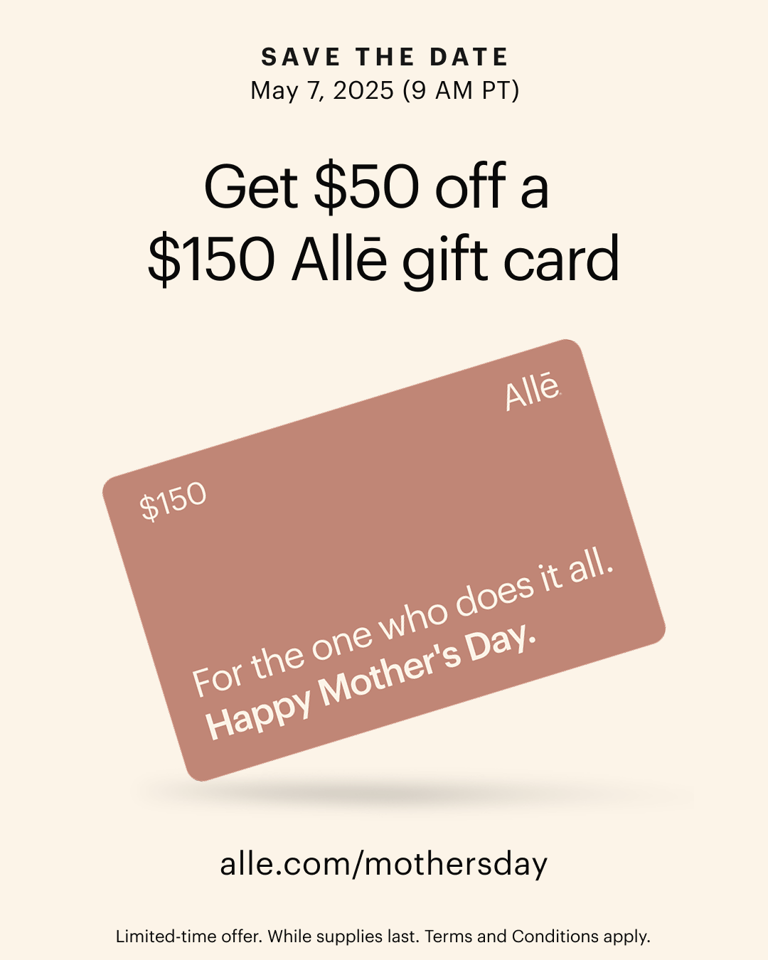 alle 2025 mother's day gift card promo