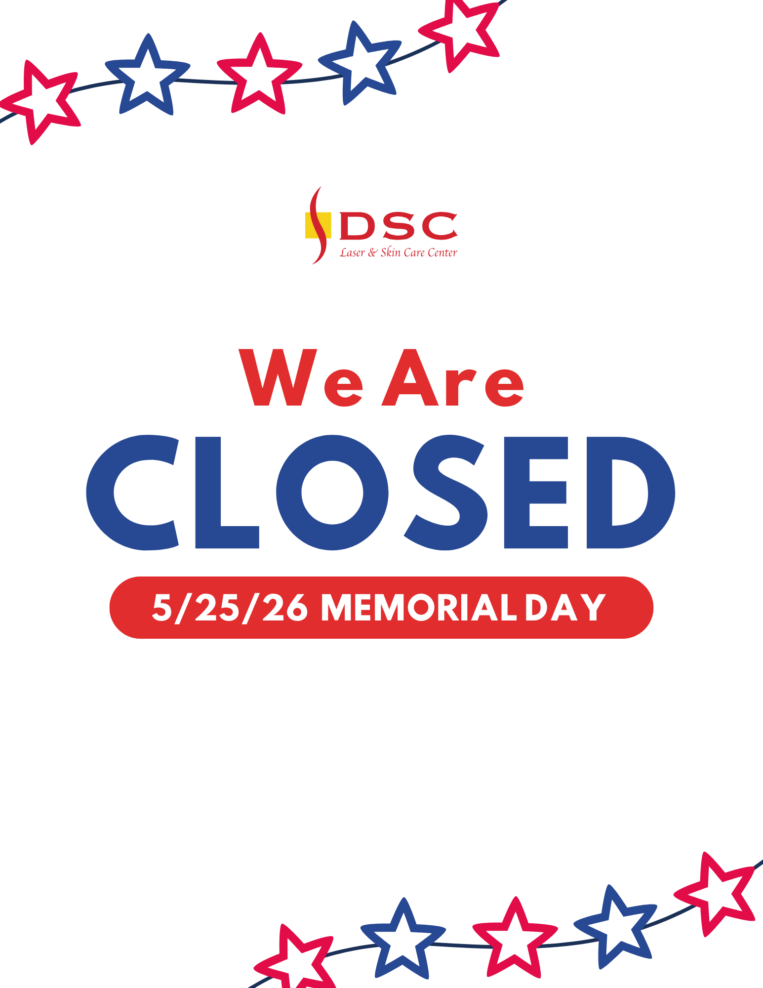 Memorial Day 2026 Closed Flyer